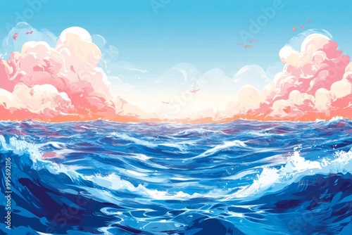 calming water background vector 2d art , water, vector , illustration photo