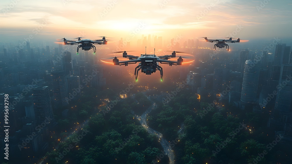 Autonomous Drone Fleet in Dynamic Over Urban and Rural Landscapes Autonomous Drone Fleet in Dynamic Over Urban and Rural Landscapes