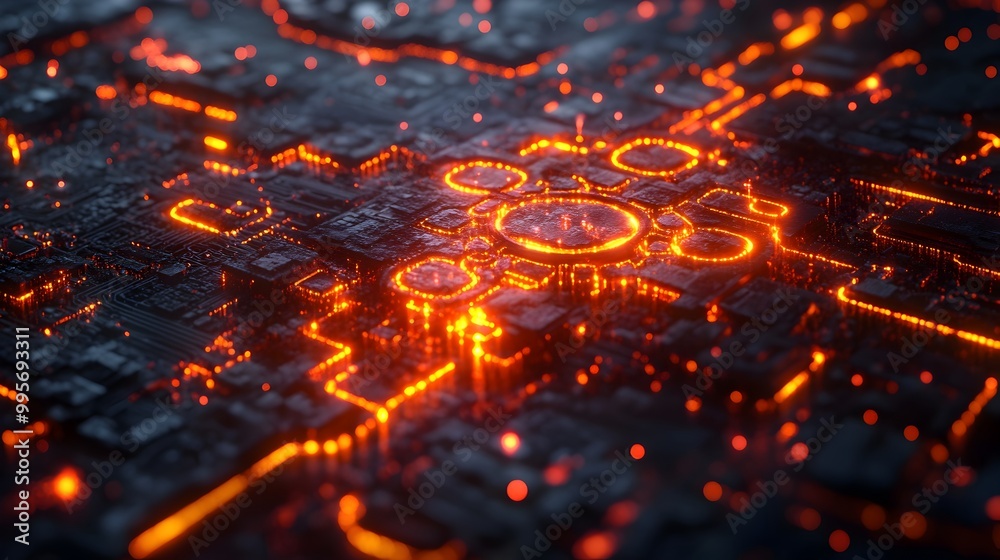 Futuristic Quantum Computing Core with Glowing Entangled Qubits Futuristic Quantum Computing Core with Glowing Entangled Qubits