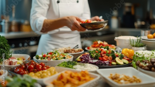 A Delicious Spread of Culinary Delights in a Professional Kitchen