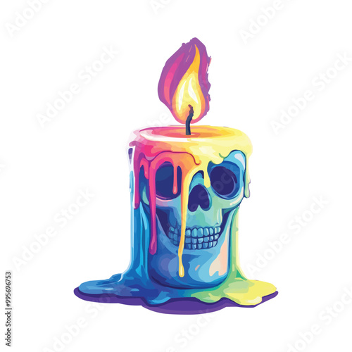 candle skull vector