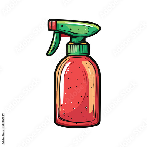vector design of a spray bottle with green liquid inside