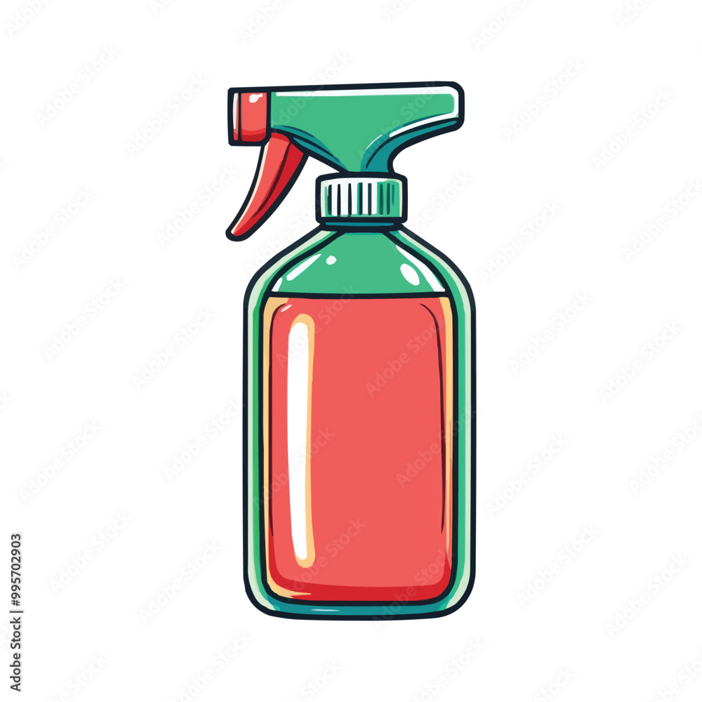 vector design of a spray bottle with green liquid inside