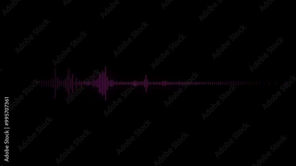 black video footage of audio visualizer on black background. Abstract ...