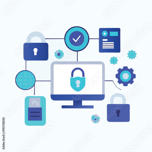 Cyber security infographics vector resources 