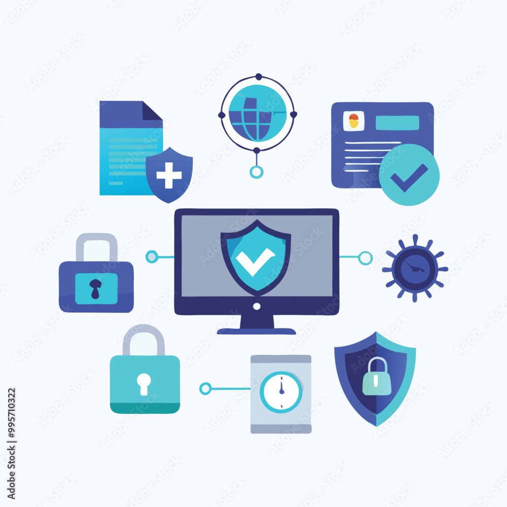 Cyber security infographics vector resources Cyber security infographics vector resources
