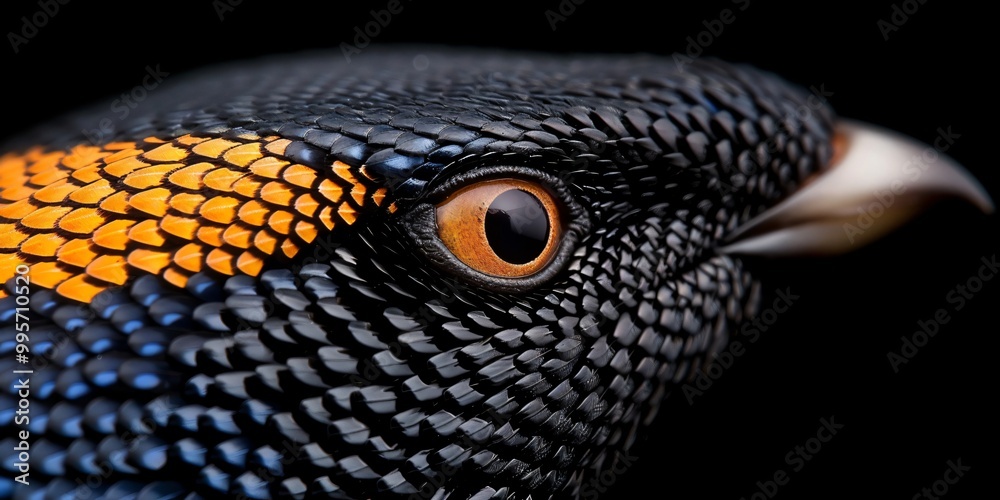 Fototapeta premium Intricate Feather Patterns: A Close-Up of Avian Beauty