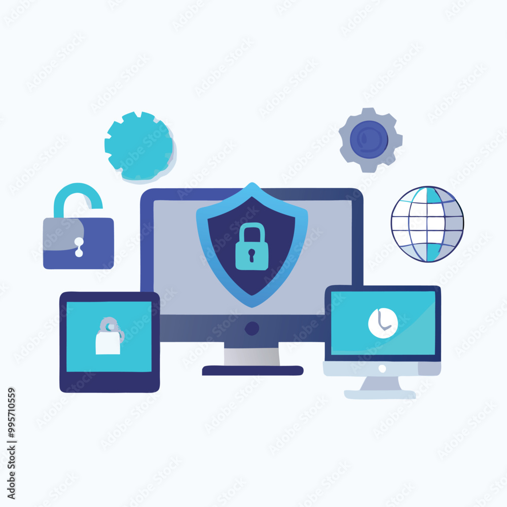 Cyber security infographics vector resources Cyber security infographics vector resources