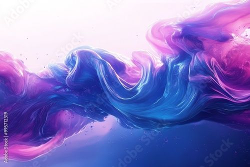 Colorful Swirling Patterns of Liquid in Hues of Pink and Blue Create a Mesmerizing Visual Display