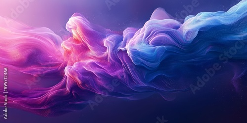 A Vibrant Swirl of Purple and Blue Abstract Colors Resembling Flowing Waves of Creativity