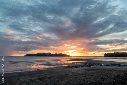 scenic sunset with moody sky at calovebora