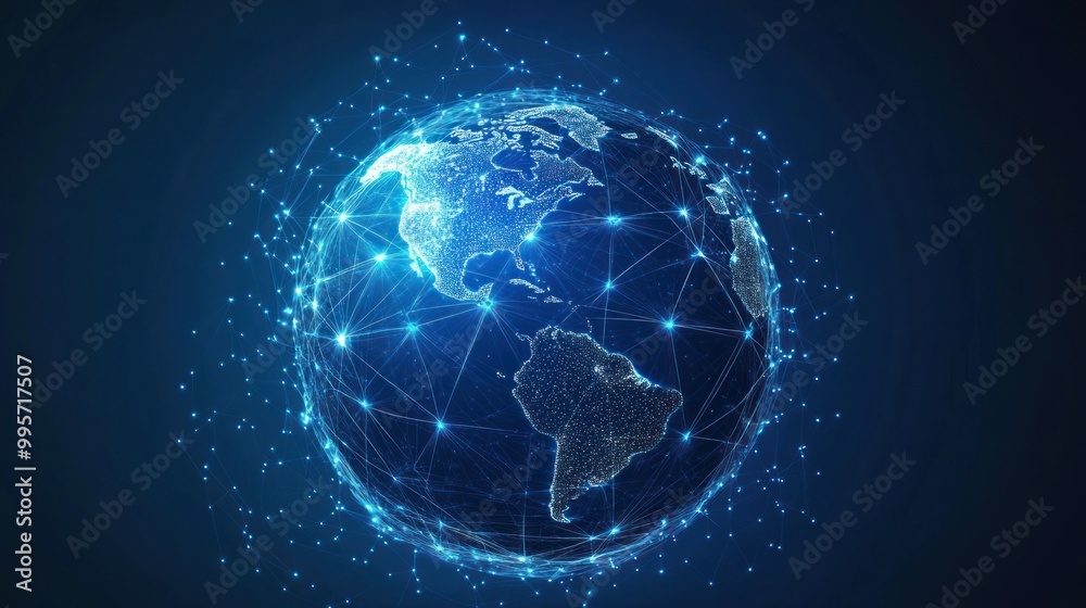 A stylized, 3D representation of the globe, with interconnected lines symbolizing global networks and communication. A stylized, 3D representation of the globe, with interconnected lines symbolizing global networks and communication.