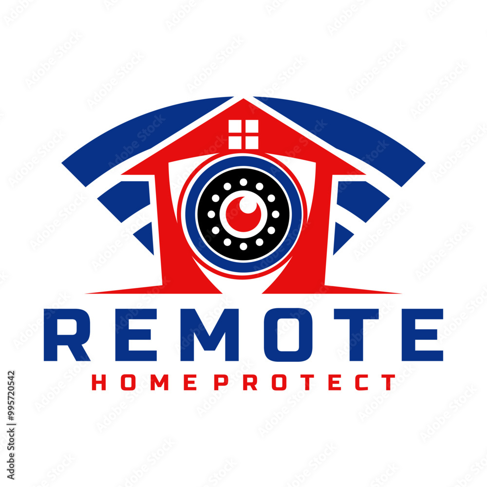 Obraz premium remote home protect illustration design logo handmade vector 