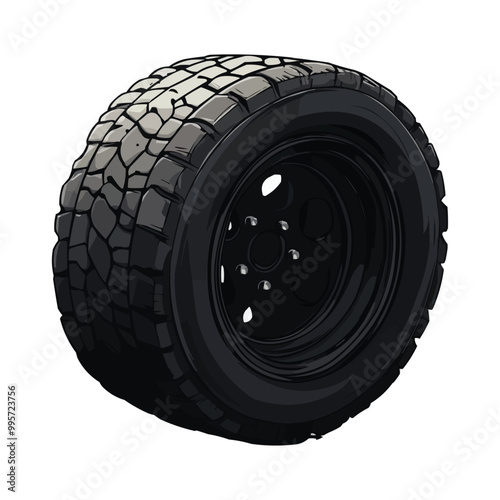 Vector black tire clipart