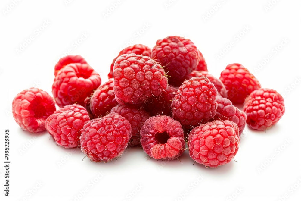 Pieces of fresh raspberry isolated on white Pieces of fresh raspberry isolated on white