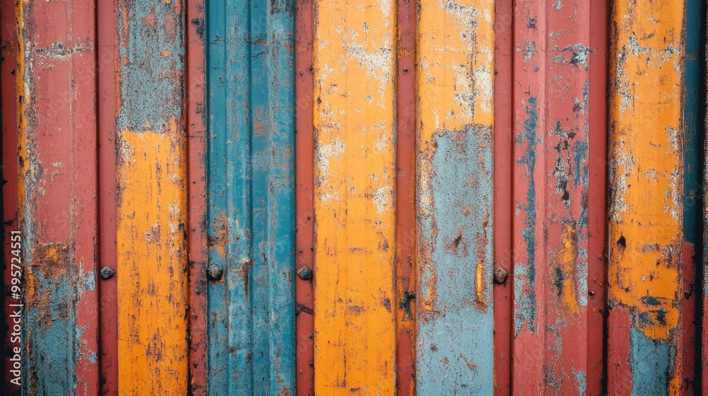 Close-up shot of a rustic metal surface with a mix of colors, showing signs of wear, age, and weathering. Close-up shot of a rustic metal surface with a mix of colors, showing signs of wear, age, and weathering.