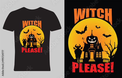 Witch Halloween T-Shirt Design