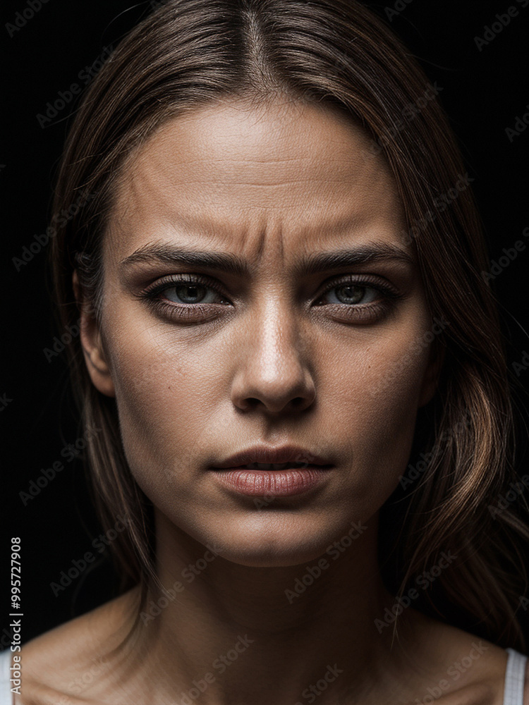 Expressive face of ballet performer, embodying the emotion and intensity of on-stage performance.