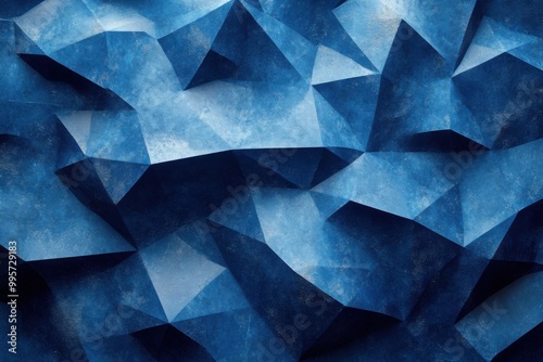 blue low poly background texture.