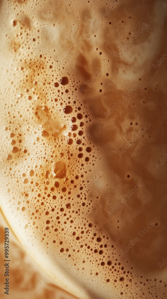 Close-up of Frothy Coffee With Rich Bubbles in a Warm, Inviting Mug on a Sunny Morning Close-up of Frothy Coffee With Rich Bubbles in a Warm, Inviting Mug on a Sunny Morning