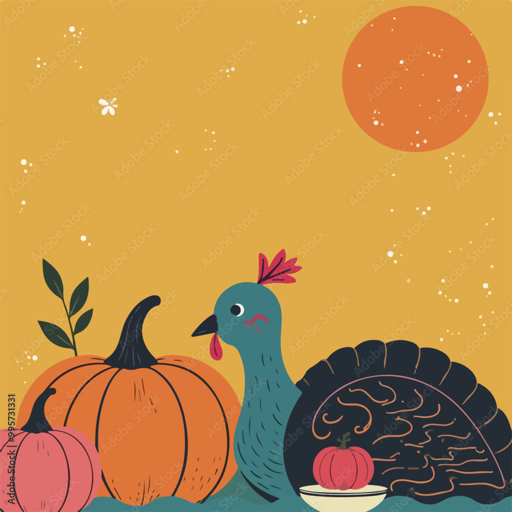 Thanksgiving Turkey and Autumn Tree Thanksgiving Turkey and Autumn Tree