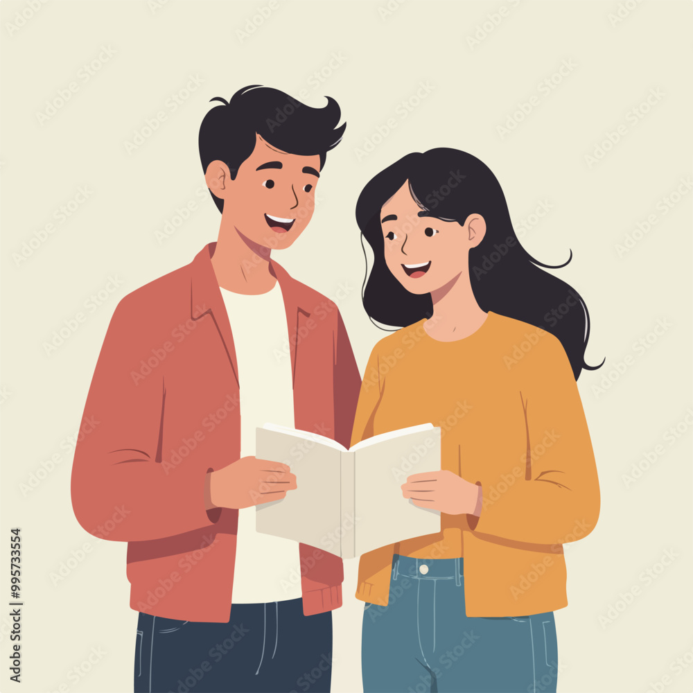 Couple Bonding Over a Book Couple Bonding Over a Book