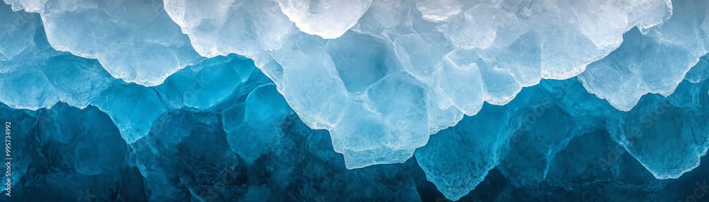 Obraz premium Abstract blue mountain landscape with soft lighting and clouds.