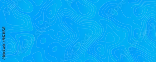 Abstract Blue Topography Design Featuring Geometric Grid Patterns and Depth Contours for a Futuristic Ocean-Themed Illustration 