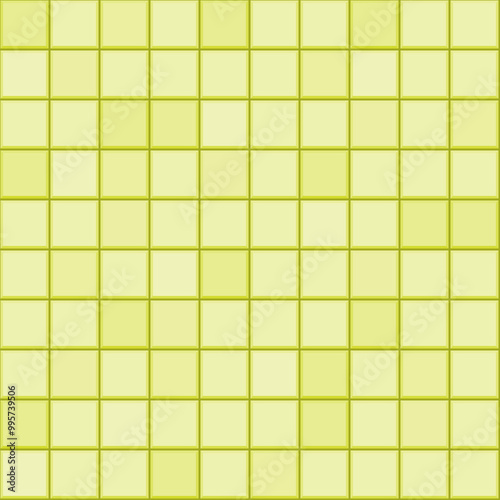 Yellow ceramic square tiles seamless pattern. Home interior, swimming pool, b...