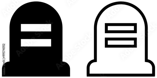 Tombstone Icon Set. Torn grave icon vector.