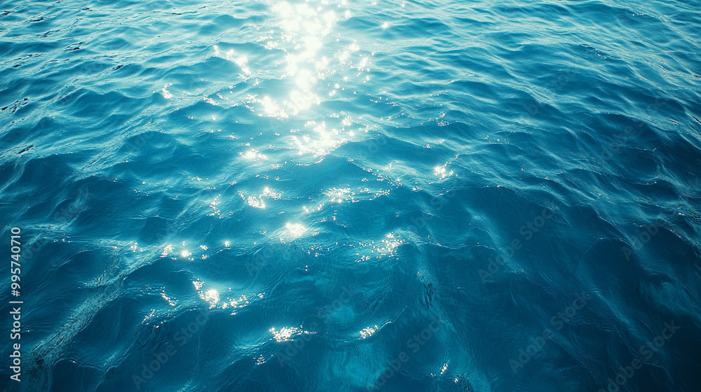Fototapeta premium Water Waves on swimming pool surface background with copyspace.