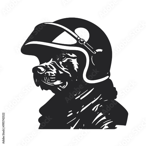 Dog Aviator With Pilot Cap & Goggles vector 