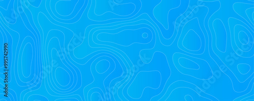 Abstract Vector Topology Design Featuring Geometric Contours and Marine Navigation Patterns in a Blue Ocean-Themed Background 