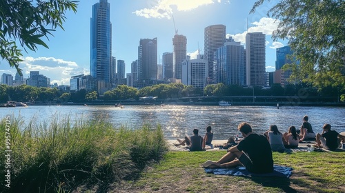 Relaxing by the River in the Heart of the City photo