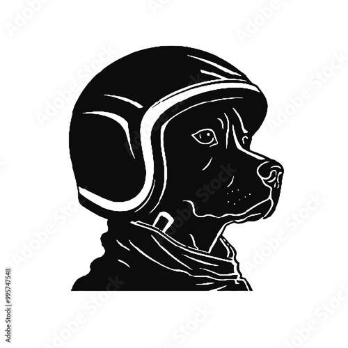 Dog Aviator With Pilot Cap & Goggles silhouette vector illustration transparent background