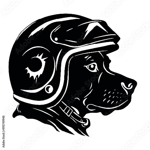 Dog Aviator With Pilot Cap & Goggles silhouette vector illustration transparent background