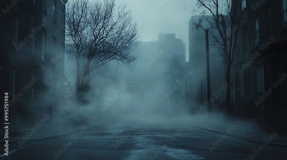 Fototapeta premium Foggy City Street