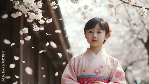 Young Girl in Cherry Blossom Season