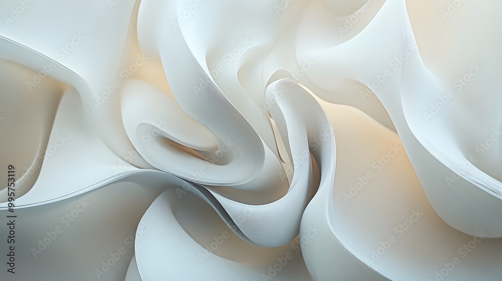 Abstract tech shapes intertwined with soft flowing lines on a muted surface Abstract tech shapes intertwined with soft flowing lines on a muted surface