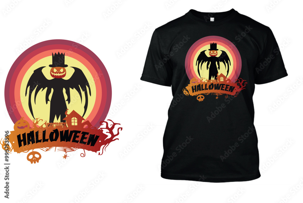 Halloween Scary T Shirt Design Template for Happay Halloween