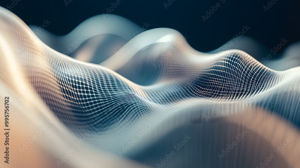 Geometric tech lines flowing smoothly across a soft muted background Geometric tech lines flowing smoothly across a soft muted background