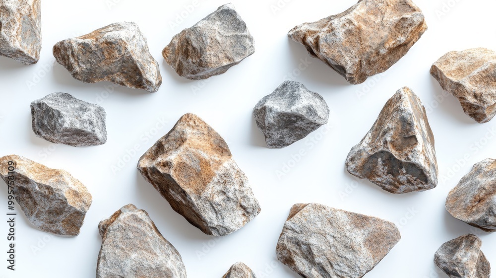 top view stones isolated on white background. top view stones isolated on white background.