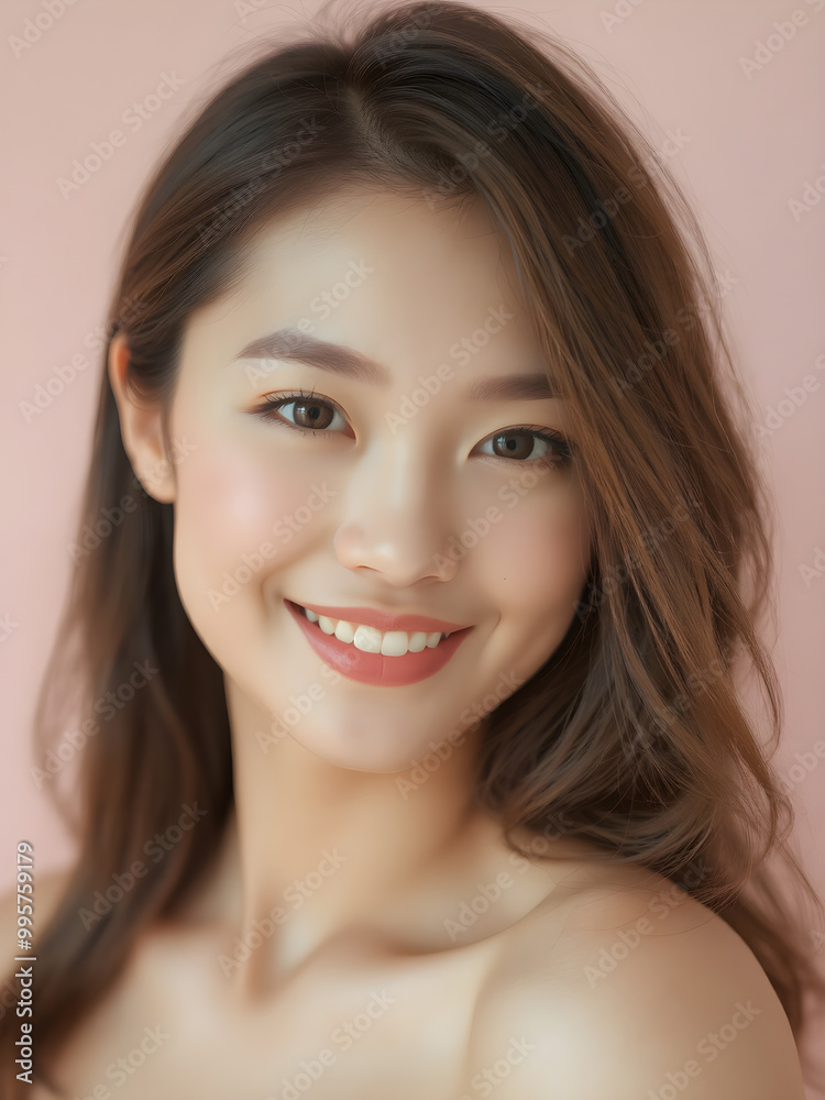 Joyful Portrait of a Young Woman with Smooth Skin Joyful Portrait of a Young Woman with Smooth Skin