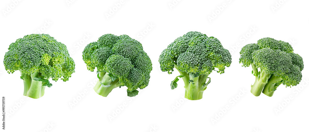 set of broccoli, isolated on a white background set of broccoli, isolated on a white background