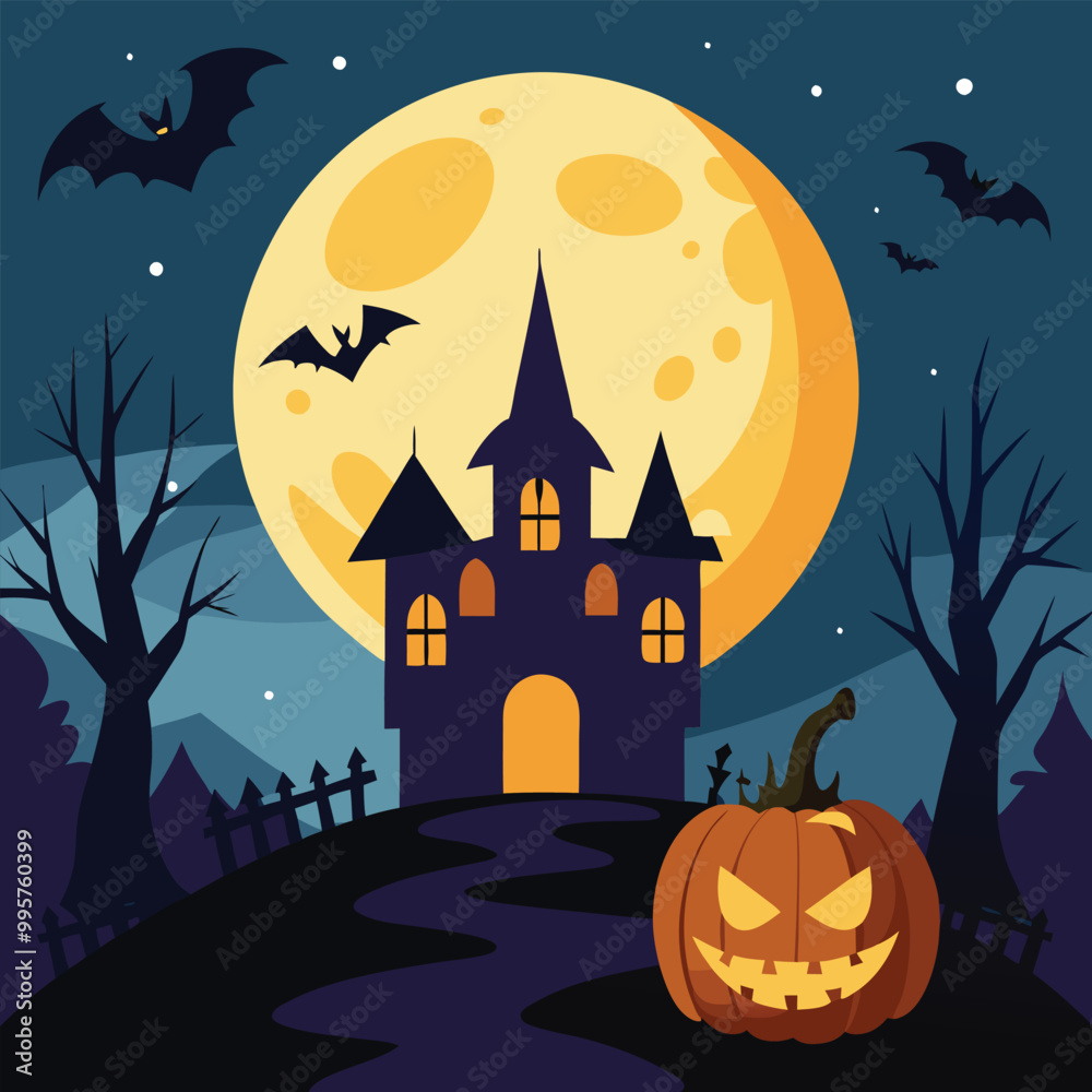 halloween background with house halloween background with house