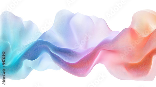 A flowing, colorful fabric with soft gradients, creating a visually appealing wave-like pattern.