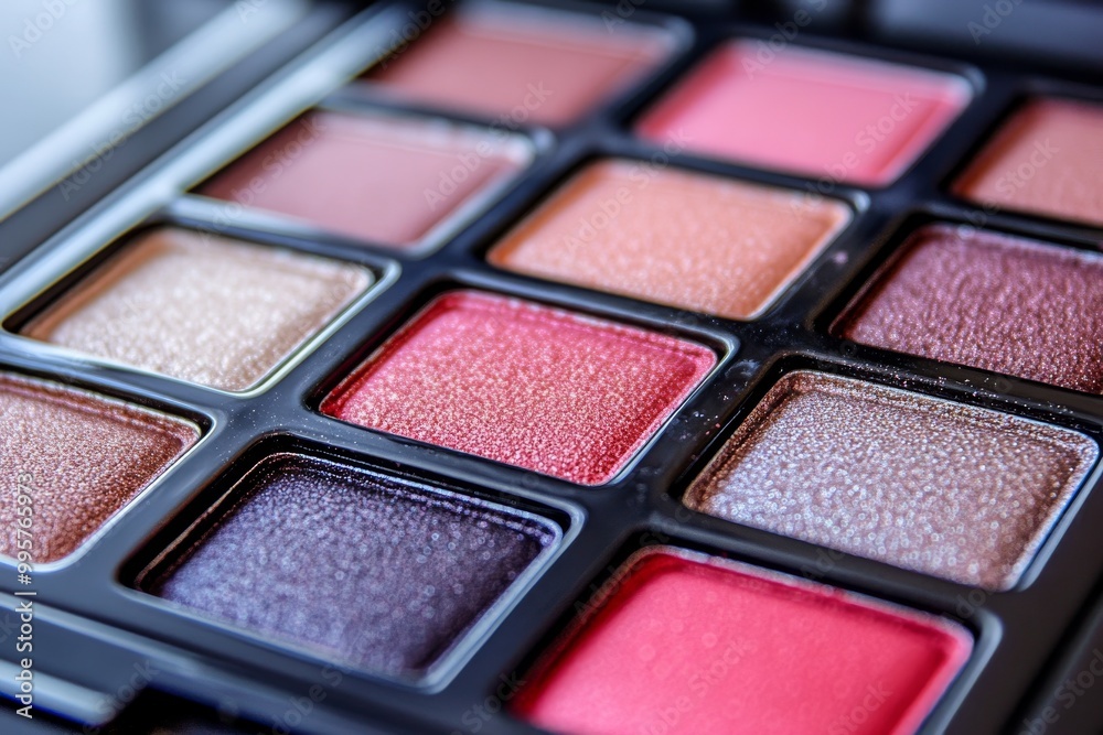 Sleek grid style eyeshadow palette featuring soft matte browns coral and nude tones perfect for creating subtle yet sophisticated makeup looks for professional beauty enthusiasts Sleek grid style eyeshadow palette featuring soft matte browns coral and nude tones perfect for creating subtle yet sophisticated makeup looks for professional beauty enthusiasts