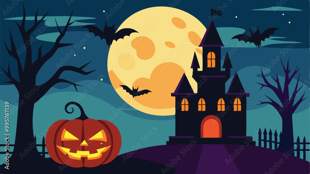 halloween background with house halloween background with house