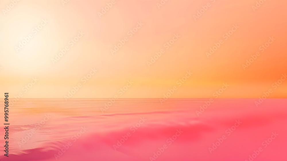 Obraz premium Soft, pink and orange sunset over a sea of clouds.