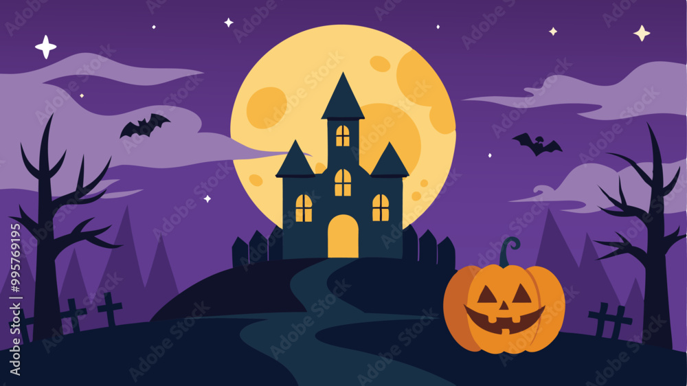 halloween background with castle halloween background with castle